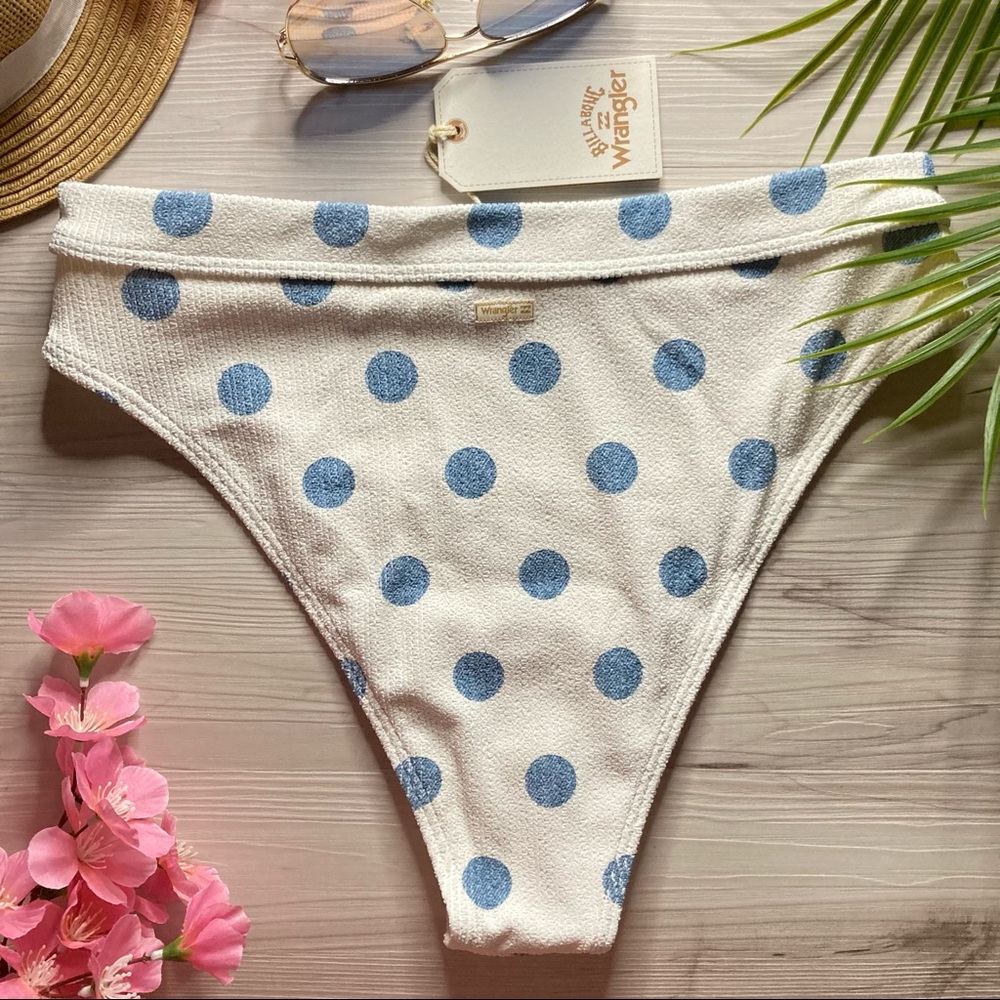 Billabong x Wangler 🔥 Polka-Dot High Rise Bikini Bottoms 🌼👒🍉🏝☀️💕 - Picture 6 of 11